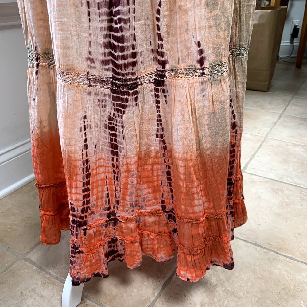 SOLD Boho Gypsy Hippie Tiered Maxi Skirt - Picture 5 of 11